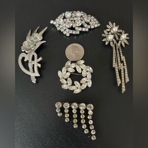 Dazzling Silver and Crystal Brooch Collection
